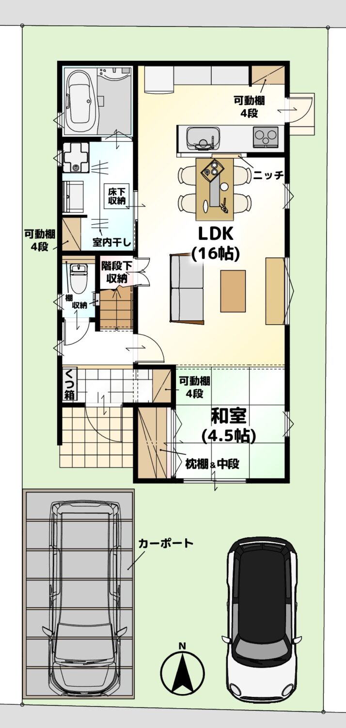 LAVIE土居田2601A 1F間取り