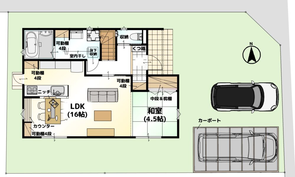 LAVIE高岡2501 1F間取り