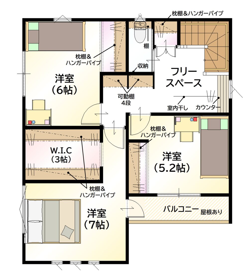 南梅本2601B 間取り2F